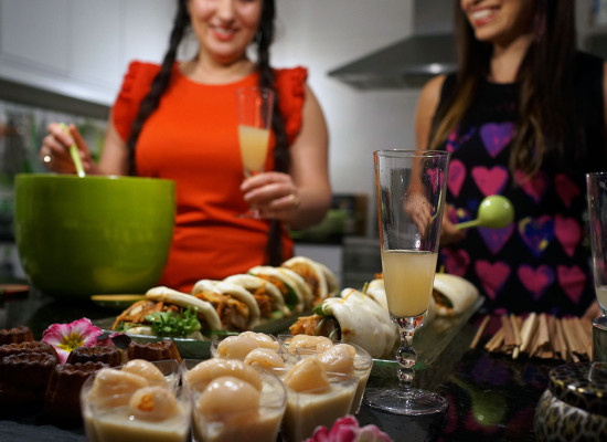 Lani Cantor Vatland and Mabel Moya, sake punch bowl recipe mixing sake cocktail lani vatland mabel moya